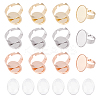 Unicraftale DIY Oval Blank Dome Adjustable Ring Making Kit STAS-UN0039-93-1