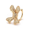 Cubic Zirconia Bowknot Cuff Earrings EJEW-A069-01G-1