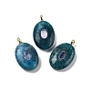 Natural Apatite & Cubic Zirconia Pendants G-Z076-01G-09-1