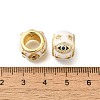 Rack Plating Brass Micro Pave Cubic Zirconia Barrel European Beads with Enamel KK-Z086-28G-01-2