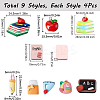 36pcs 9 styles Teachers' Day Opaque Resin Cabochons CRES-SC0002-74-2