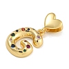 Brass Micro Pave Colorful Cubic Zirconia Pendants KK-P281-01G-G-2