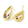 Colorful Cubic Zirconia Twist Teardrop Stud Earrings EJEW-H092-05G-2