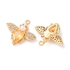 Brass Micro Pave Cubic Zirconia Pendants KK-A284-14G-02-2