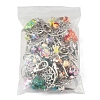 10Pcs 5 Styles Starfish Turtle Synthetic Turquoise & Alloy Pendant Decoration HJEW-FZ00041-5