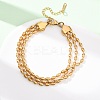 304 Stainless Steel Beads Multi-strand Bracelets BJEW-K287-01G-2