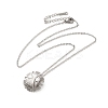 304 Stainless Steel Cable Chain Flower Pendant Necklaces for Women NJEW-Z049-03P-2