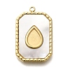 Ion Plating(IP) 304 Stainless Steel Pave Shell Pendants STAS-K263-67G-1