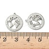 304 Stainless Steel Rhinestone Pendants STAS-V015-08P-3