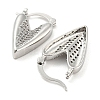 Heart Shape Brass Micro Pave Clear Cubic Zirconia Thick Hoop Earrings EJEW-Q785-03P-2