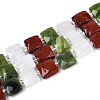 Natural Canada Jade & Red Jasper & Rainbow Moonstone Beads Strands G-T144-18A-01-4