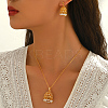 Ethnic Style Brass Cubic Zirconia & Imitation Pearl Stud Earrings & Pendant Necklaces Sets for Women SA8520-3