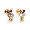 Rack Plating Brass Micro Pave Cubic Zirconia Stud Earrings EJEW-F278-01B-G-1