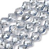 Electroplate Transparent Glass Beads Strands GL-CBA7A17-02A-08-1