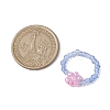 5Pcs 5 Colors Flower Glass Beads Stretch Rings for Women RJEW-JR00744-4