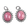 Natural Rhodonite Oval Pendants KK-U043-46P-F-1