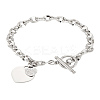 1Pc 304 Stainless Steel Coffee Bean Chain Charm Bracelets for Women BJEW-LP0001-17-1