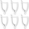 20Pcs Rack Plating Eco-friendly Brass Hoop Earring Findings with Latch Back Closure KK-BBC0027-50S-7
