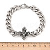 Stainless Steel Cuban Link Chian Bracelets BJEW-D379-04ASP-3