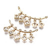 Brass Micro Pave Cubic Zirconia Pendants KK-R111-027-2