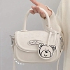 DIY PU Leather Bear Charms Crossbody Lady Bag Making Sets PW-WG60722-01-1