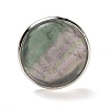 Natural Fluorite Round Adjustable Rings RJEW-K371-09S-22-3