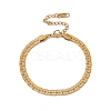 316 Stainless Steel Flat Link Chain Bracelet for Women BJEW-G655-09G-1