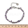 Natural Amethyst Chip & Non-magnetic Synthetic Hematite Beaded Bracelet for Women BJEW-Z148-02P-08-3