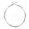 3.5MM Faceted Round Natural Rhodonite & Amethyst & Apatite & Sunstone & Ruby Beaded Necklaces NJEW-JN05973-3