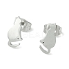 Non-Tarnish Cute Little Animal Theme 304 Stainless Steel Stud Earrings EJEW-B041-02C-P-1