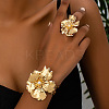 Flower Alloy Cuff Bangles & Cuff Rings Sets for Women FS-WGC4226-01-3