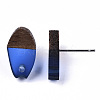 Transparent Resin & Walnut Wood Stud Earring Findings LS-MAK-N032-010A-A01-4