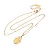 Hamsa Hand 304 Stainless Steel Pendant Necklaces NJEW-H059-01G-4