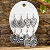 4 Pairs Zinc Alloy Dangle Earrings FS-WG0AE12-07-1