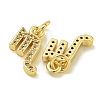 Rack Plating Brass Micro Pave Cubic Zirconia Pendants KK-K386-02A-G-2