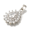 Rack Plating Brass Micro Pave Cubic Zirconia Pendant KK-H485-39P-3