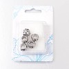 Rondelle with Flower 304 Stainless Steel Enamel European Large Hole Beads OPDL-E005-07P-2