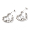 Rack Plating Brass Heart Stud Earrings EJEW-P249-01P-1