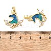 Brass Enamel Micro Pave Cubic Zirconia Pendants KK-M325-04G-2