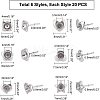 120Pcs Heart & Flower & Star & Square 304 Stainless Steel Ear Stud Components STAS-UN0026-39-4