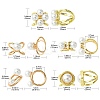 10Pcs 5 Styles Alloy with Plastic Scarf Buckle Ring AJEW-CJ0001-35-2