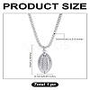 1Pc Anti-Tarnish Stainless Steel Rugby Pendant Box Chain Necklaces for Women Men NJEW-LP0001-11-2