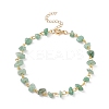 Gemstone Chips Beaded Anklet with 304 Stainless Steel Chains for Women X-AJEW-AN00497-4