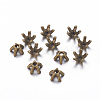 5-Petal Tibetan Style Alloy Bead Caps LS-MLF0663Y-NF-01-1