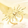 304 Stainless Steel Open Cuff Ring for Women LS-RJEW-B109-01G-04-2