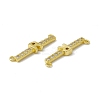 Rack Plating Brass Micro Pave Clear Cubic Zirconia Connector Charms KK-C007-37G-R-3