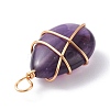 3Pcs 3 Styles Natural Mixed Gemstone Pendants PALLOY-JF01153-6