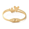 Adjustable Butterfly Vacuum Plating PVD Vacuum Plating 304 Stainless Steel Bangles for Women BJEW-F474-13G-3