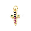 Brass Micro Pave Cubic Zirconia Pendants KK-S510-17G-1