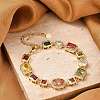 Brass Micro Pave Clear Cubic Zirconia Bracelets for Women BJEW-M047-04G-2